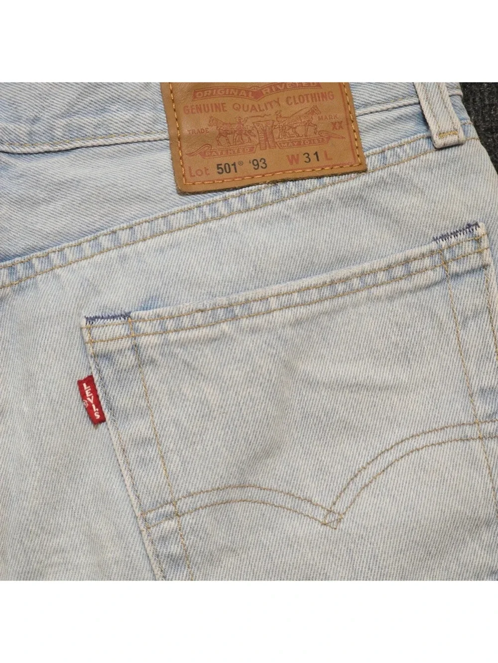 Levi’s 501 ’93 Straight Jeans W31 Big E Light Wash Button Fly